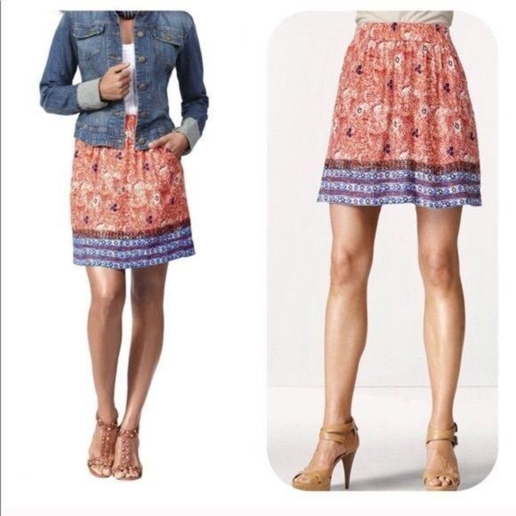CAbi Dresses & Skirts - Cabi Bella Batik Boho orange blue Skirt 784 Medium